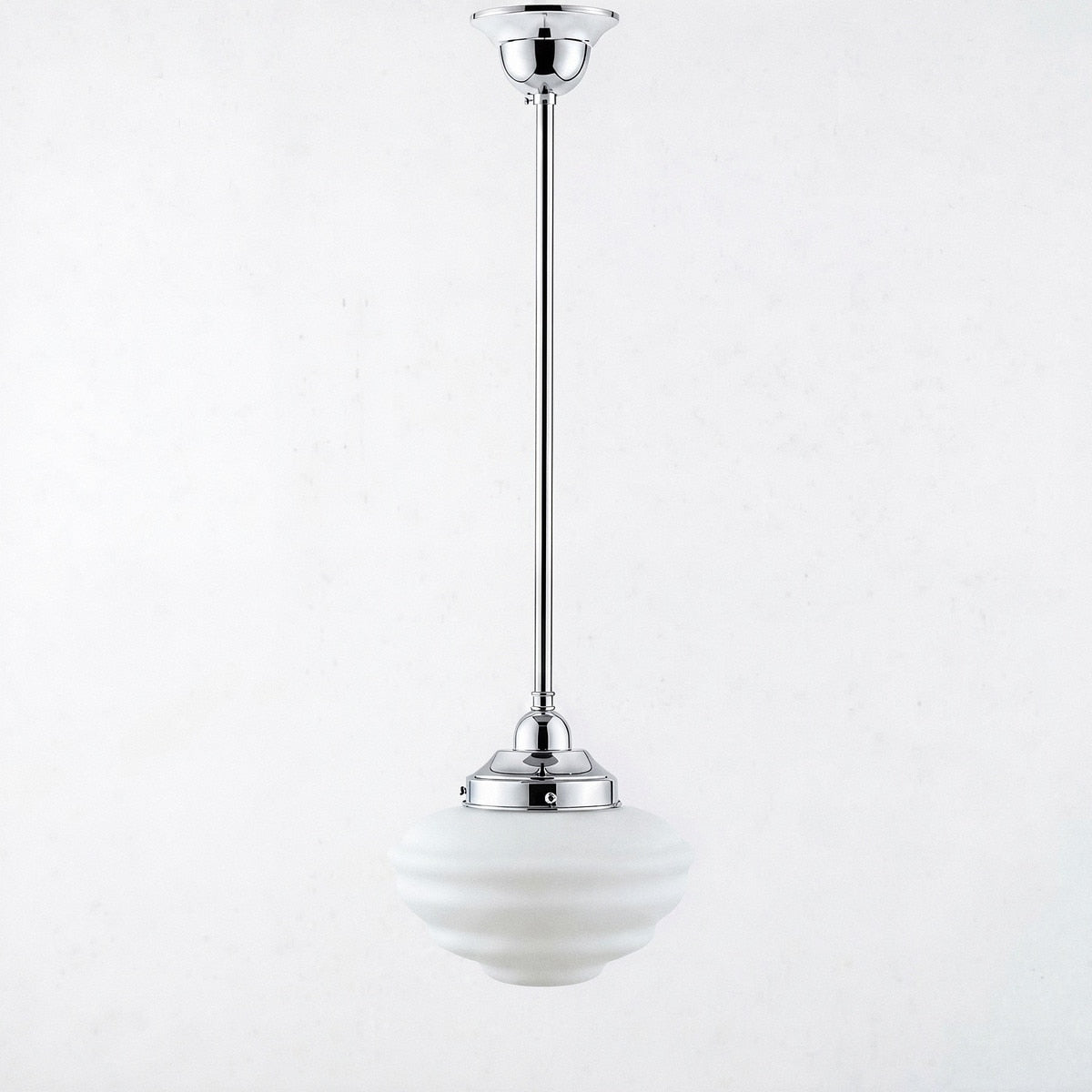 Single Rod Pendant Chrome With Cannes Opal Matt Glass - 3010190