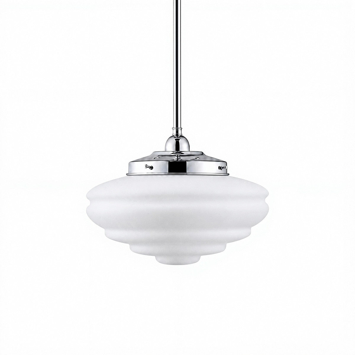 Single Rod Pendant Chrome With Chateau Opal Matt Glass - 3010191