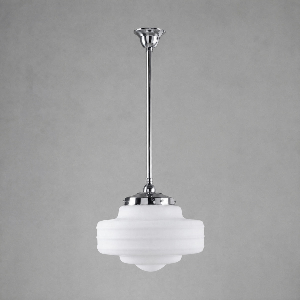 Single Rod Pendant Chrome With 14" Detroit Opal Matt Glass - 3010196