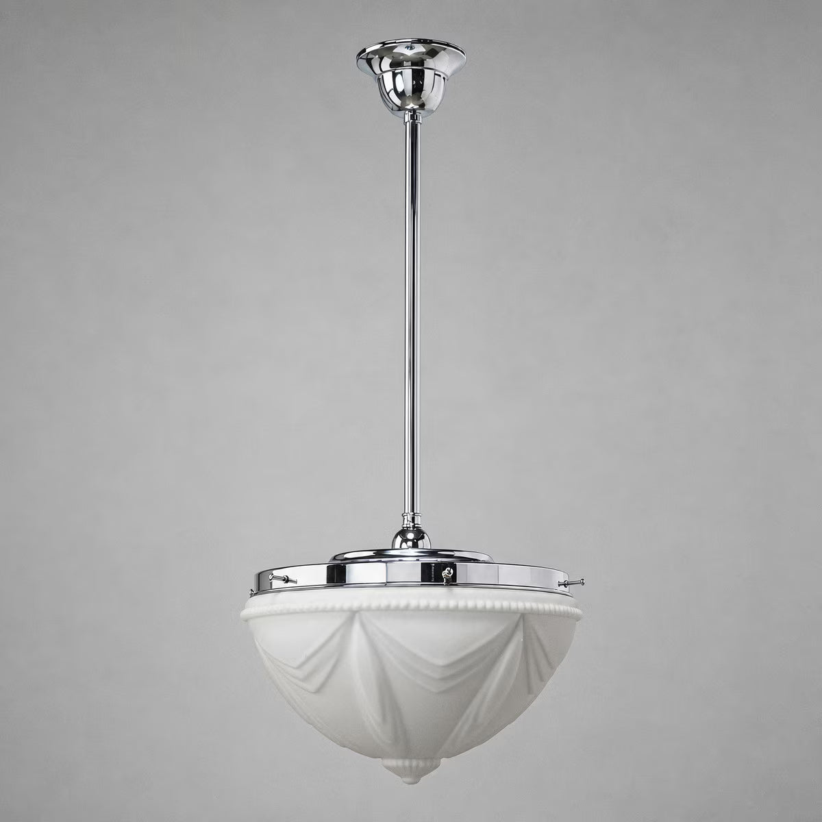 Single Rod Pendant Chrome With 14" Empire Opal Matt Glass - 3010197