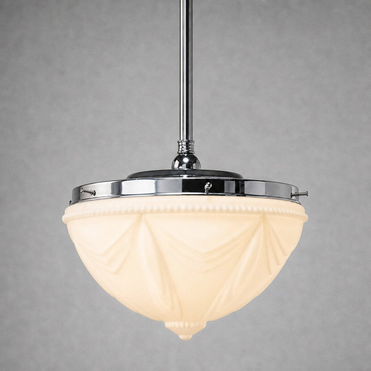 Single Rod Pendant Chrome With 14" Empire Opal Matt Glass - 3010197