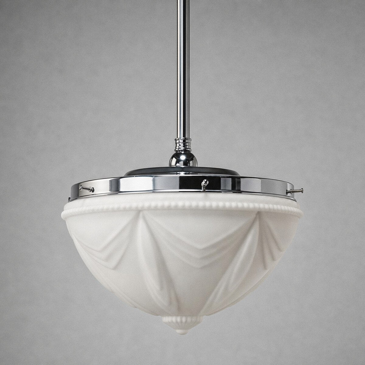 Single Rod Pendant Chrome With 14" Empire Opal Matt Glass - 3010197