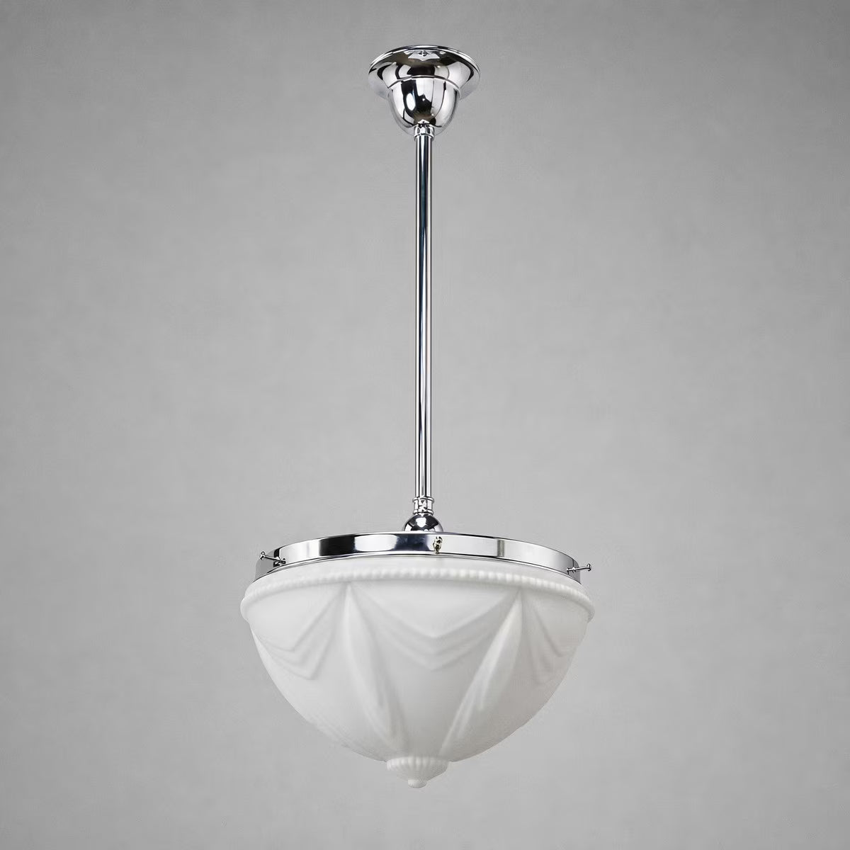 Single Rod Pendant Chrome With 14" Empire Opal Matt Glass - 3010197