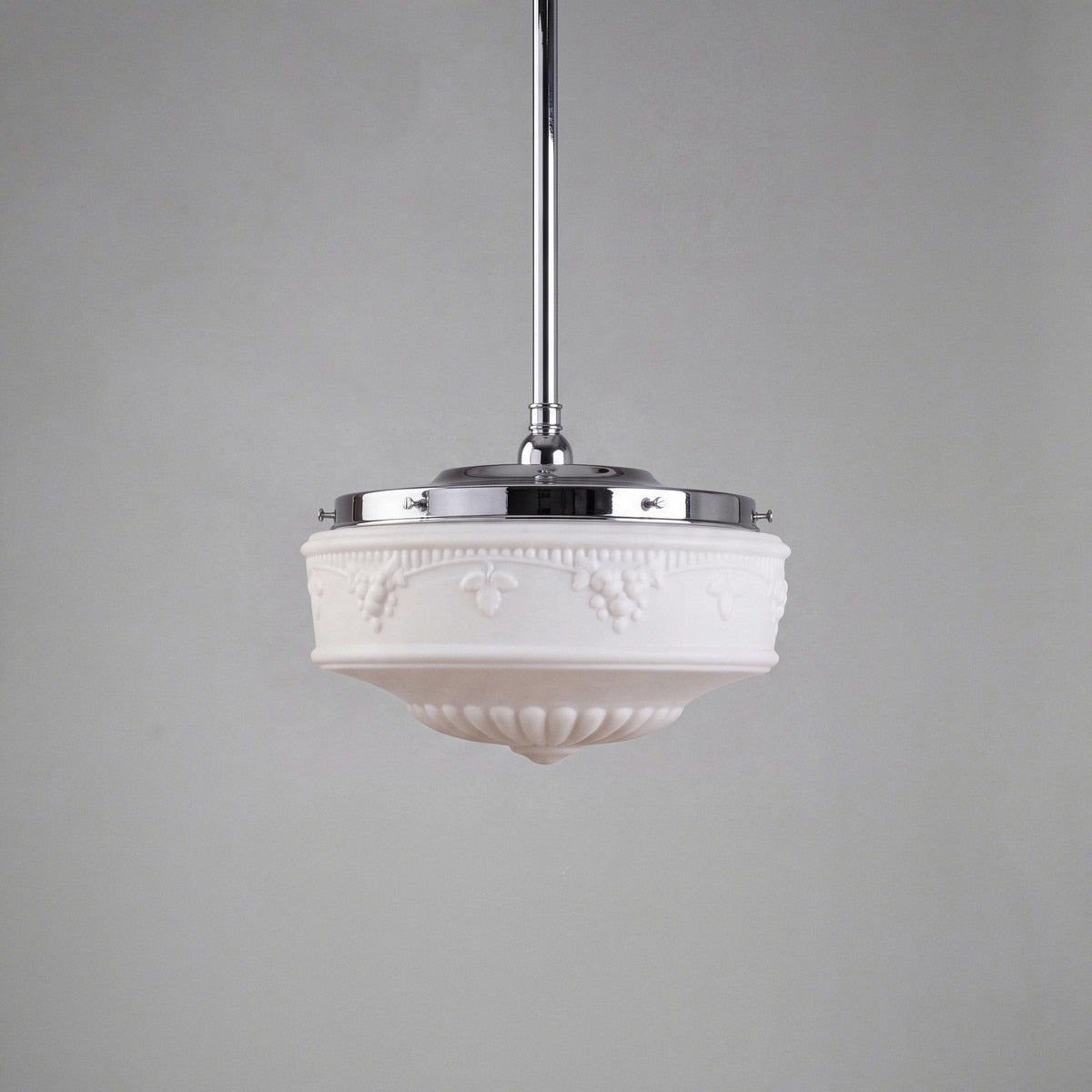 Single Rod Pendant Chrome With 14" Senator Opal Matt Glass - 3010198