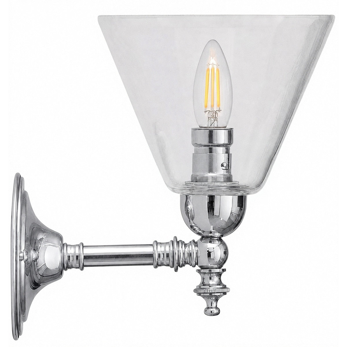Waubra Wall Light Chrome With Cono Clear Glass - 3010218