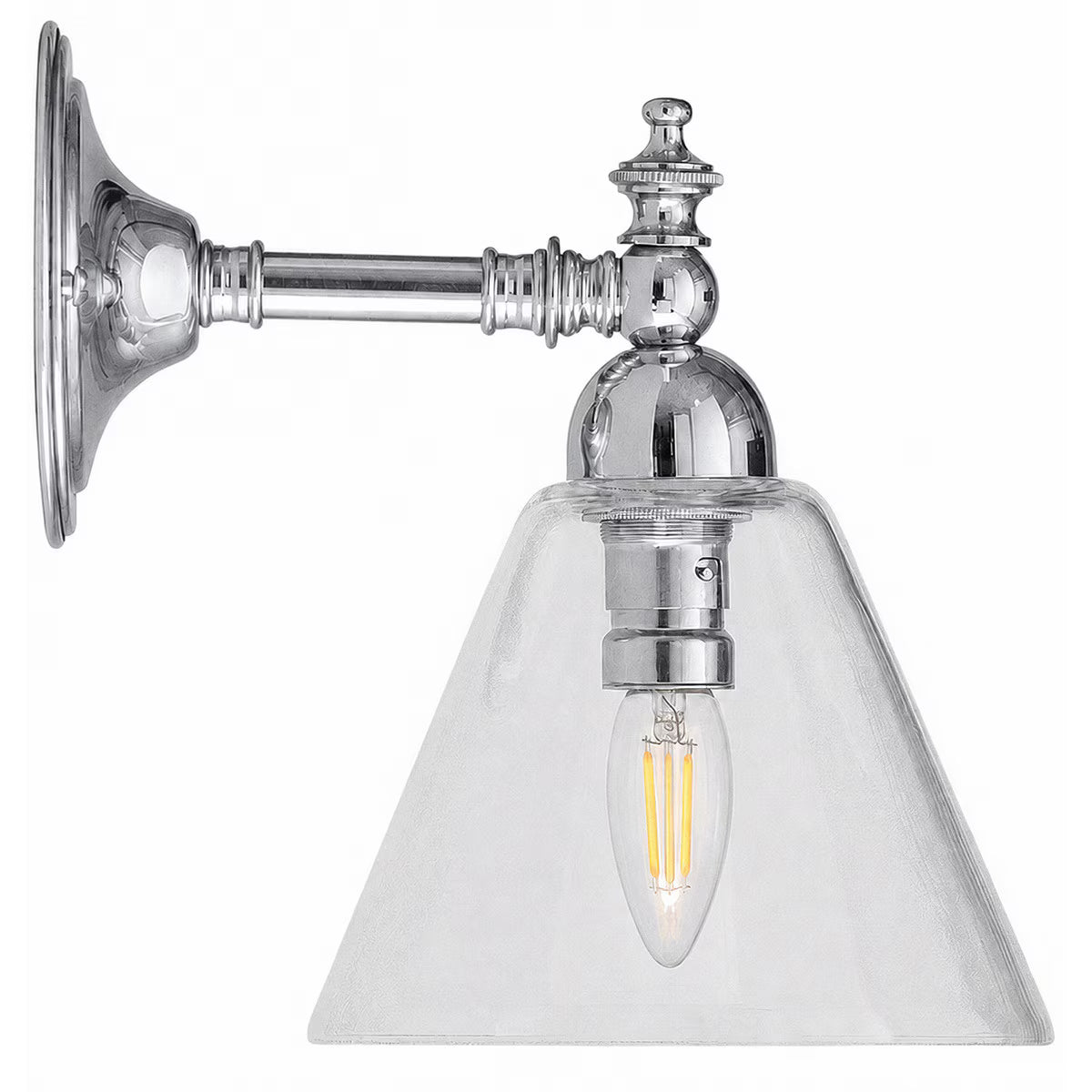 Waubra Wall Light Chrome With Cono Clear Glass - 3010218