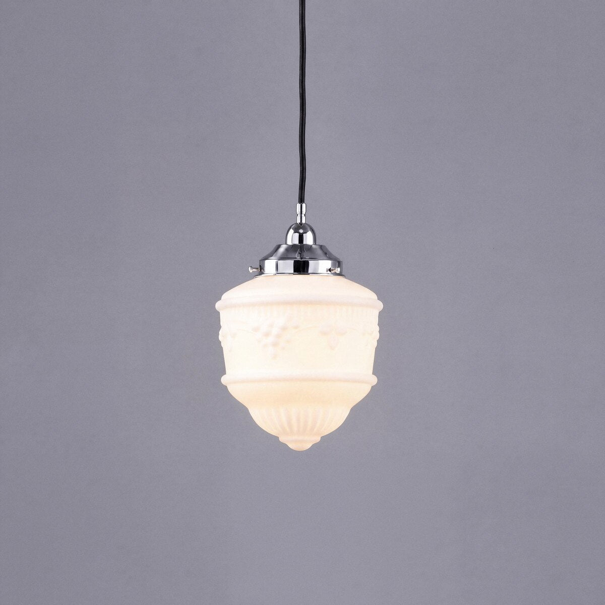 Single Cord Pendant Chrome With 8" Senator Opal Matt Glass - 3010222
