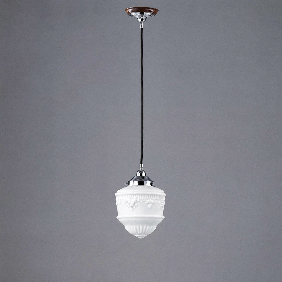 Single Cord Pendant Chrome With 8" Senator Opal Matt Glass - 3010222