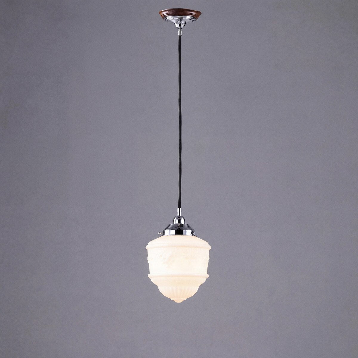 Single Cord Pendant Chrome With 8" Senator Opal Matt Glass - 3010222