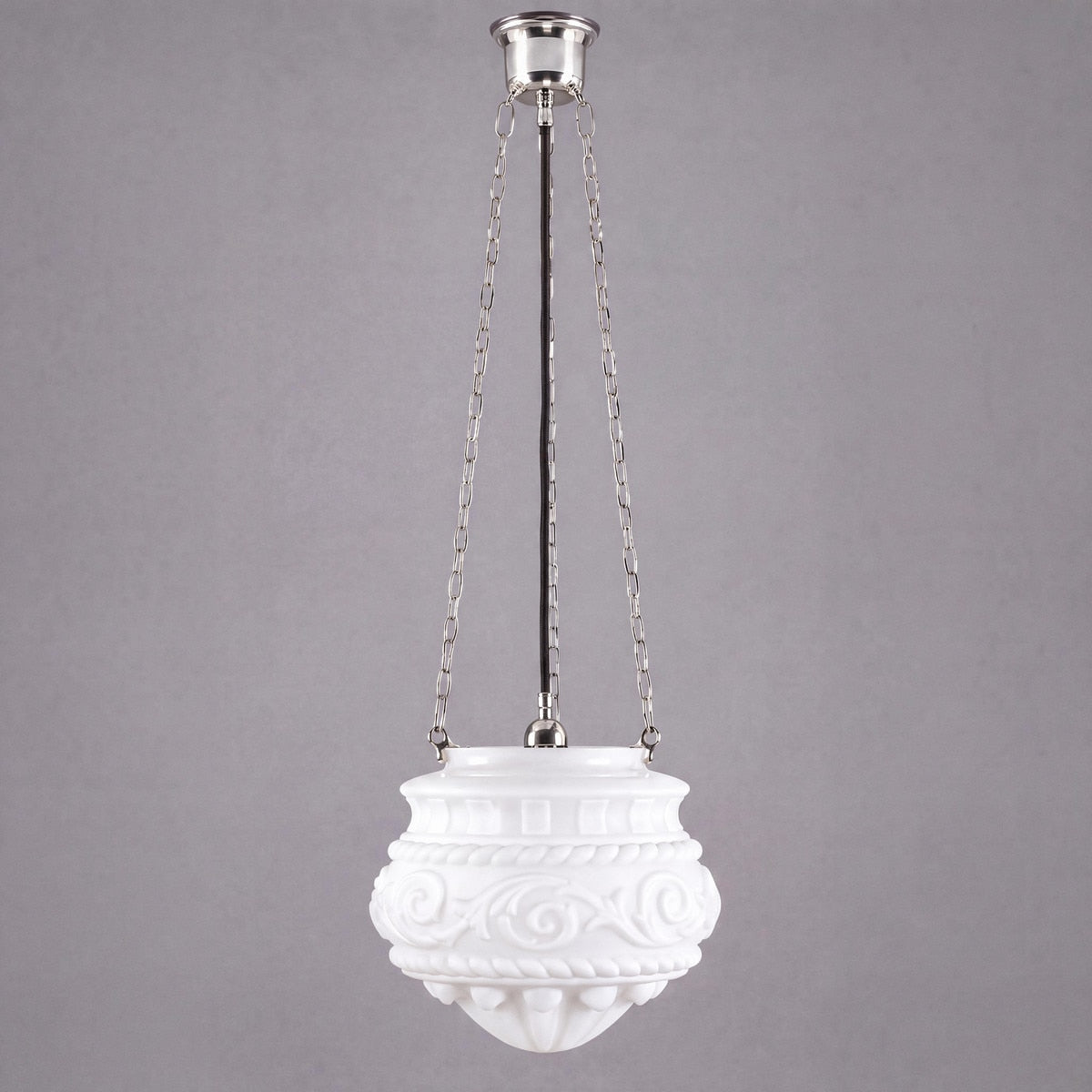 3 Chain Suspension Pendant Chrome With 12" Premier Opal Matt Glass - 3010225