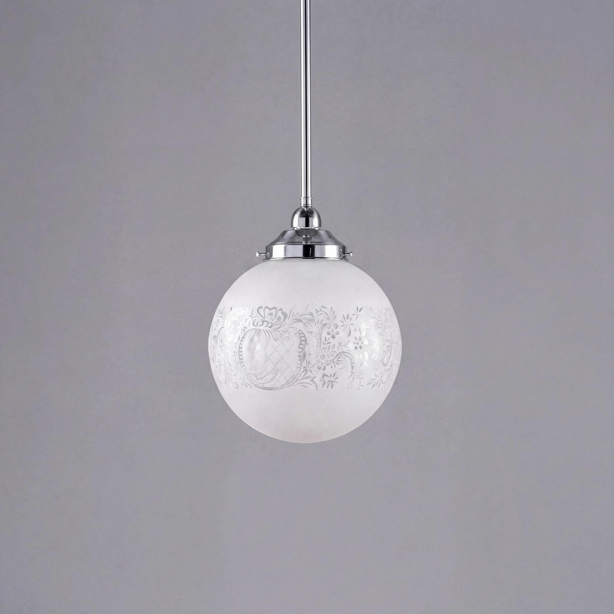 Single Rod Pendant Chrome With 10" Sheffield Glass - 3010238