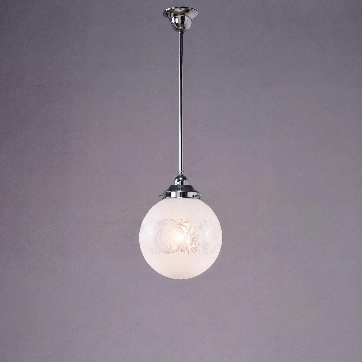 Single Rod Pendant Chrome With 10" Sheffield Glass - 3010238