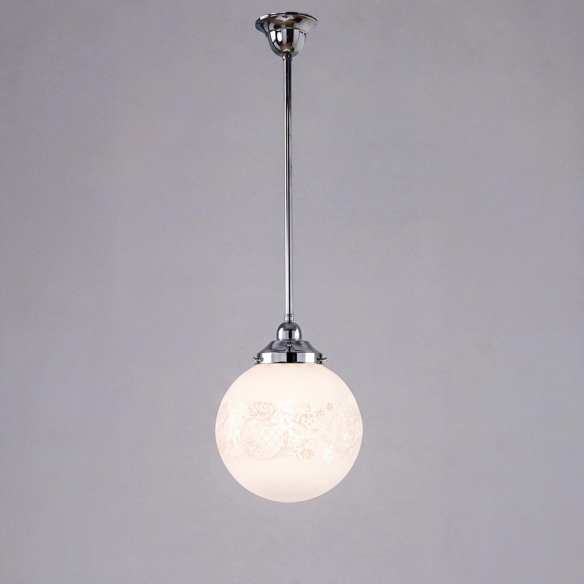 Single Rod Pendant Chrome With 10" Sheffield Glass - 3010238