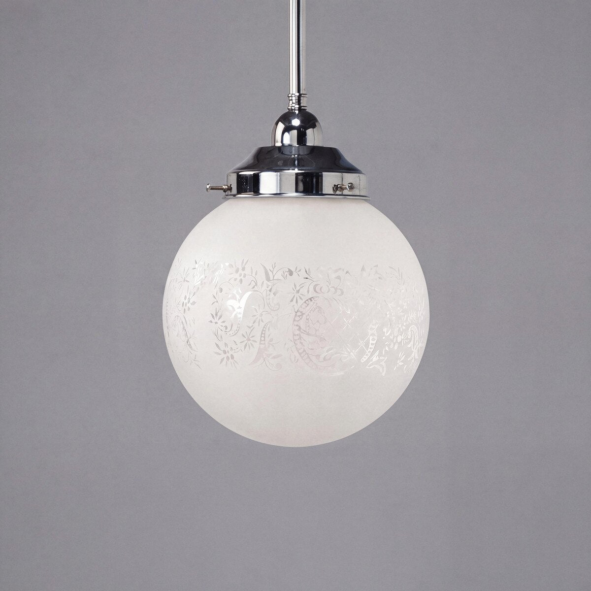 Single Rod Pendant Chrome With 8" Sheffield Glass - 3010240