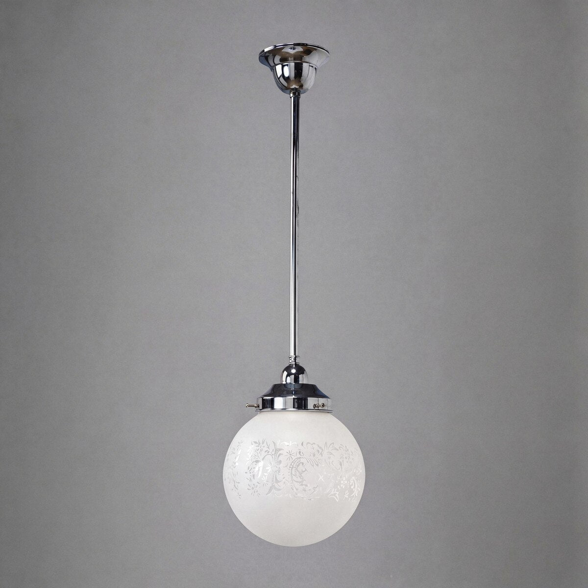 Single Rod Pendant Chrome With 8" Sheffield Glass - 3010240