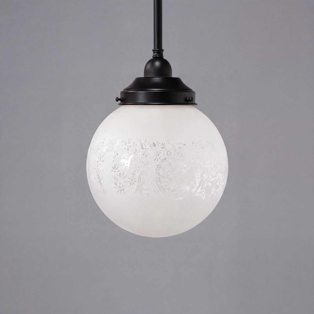 Single Rod Pendant Patina Black With 8" Sheffield Glass - 3020116