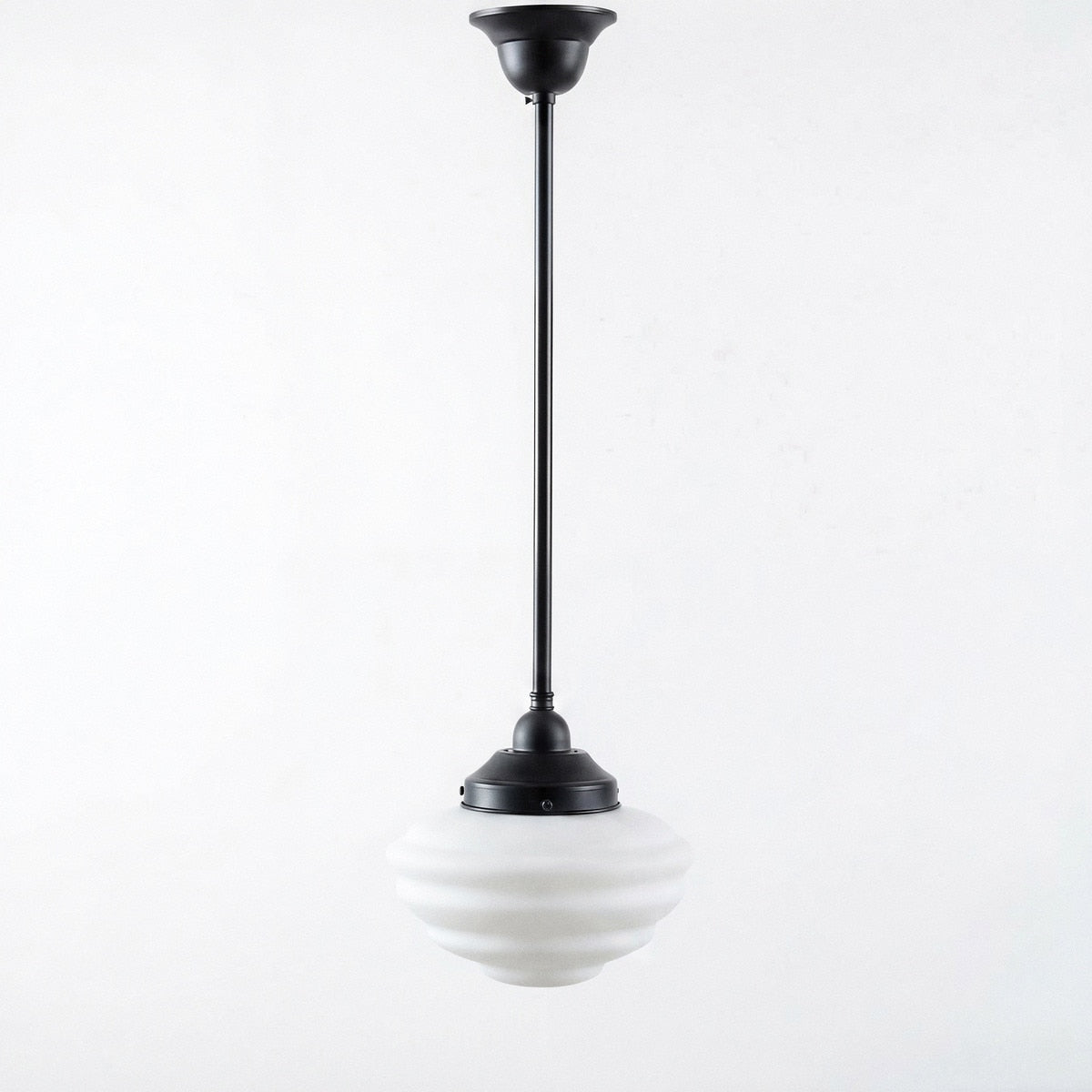 Single Rod Pendant Patina Black With Cannes Opal Matt Glass - 3020129