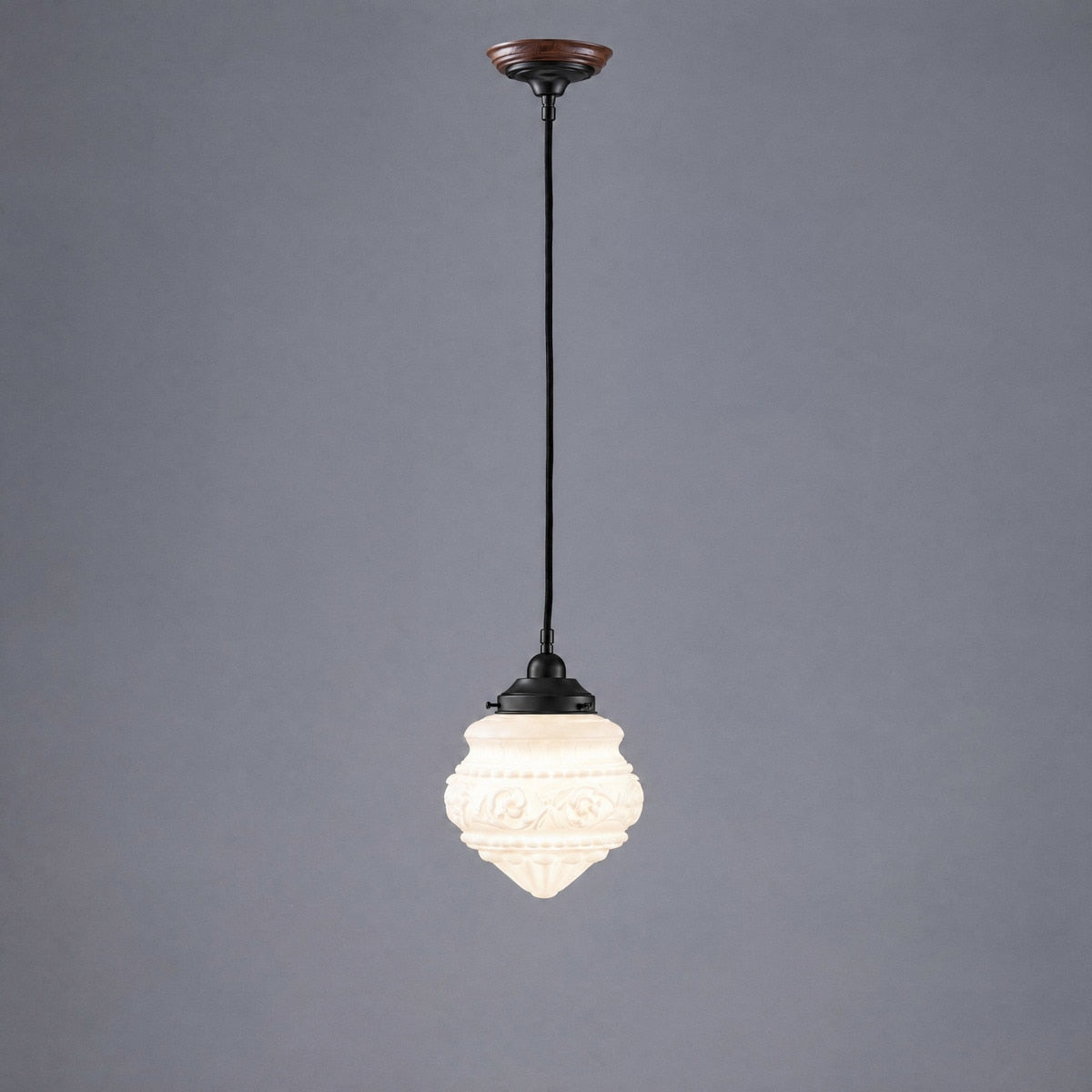 Single Cord Pendant Patina Black With 8" Premier Opal Matt Glass - 3020135