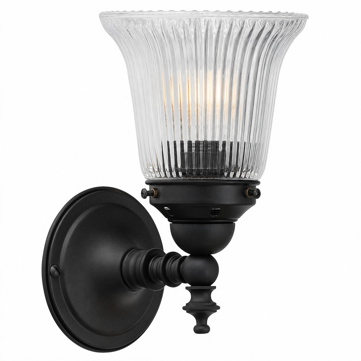 Koscina Wall Light Patina Black With Zipper 23 Clear Glass - 3020147