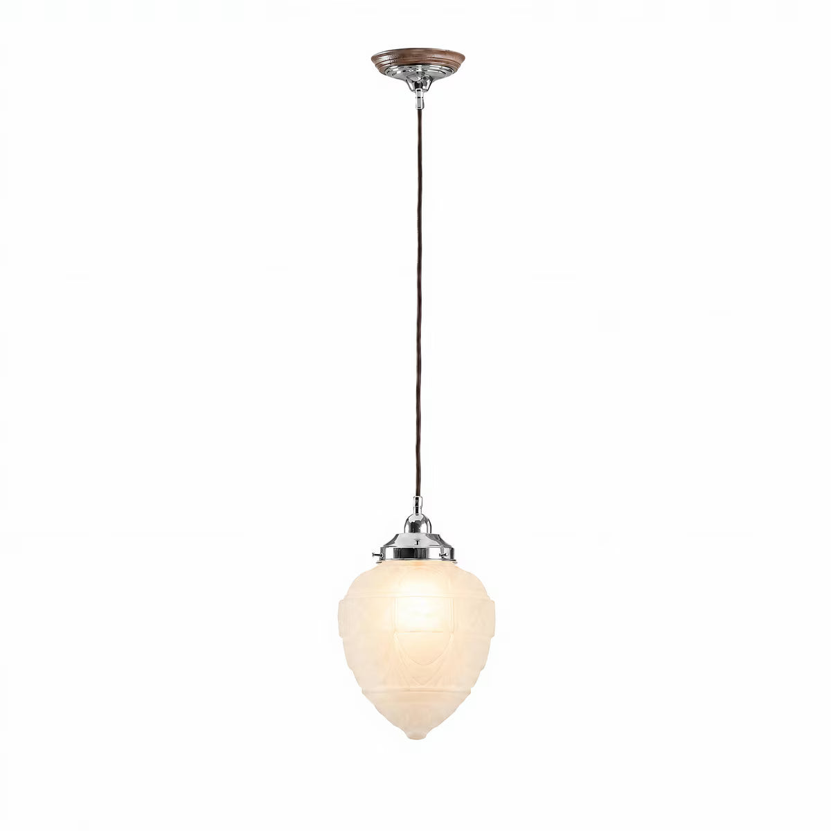 Asheville Pendant Light With Cloth Cord Chrome & Frost - 3090340