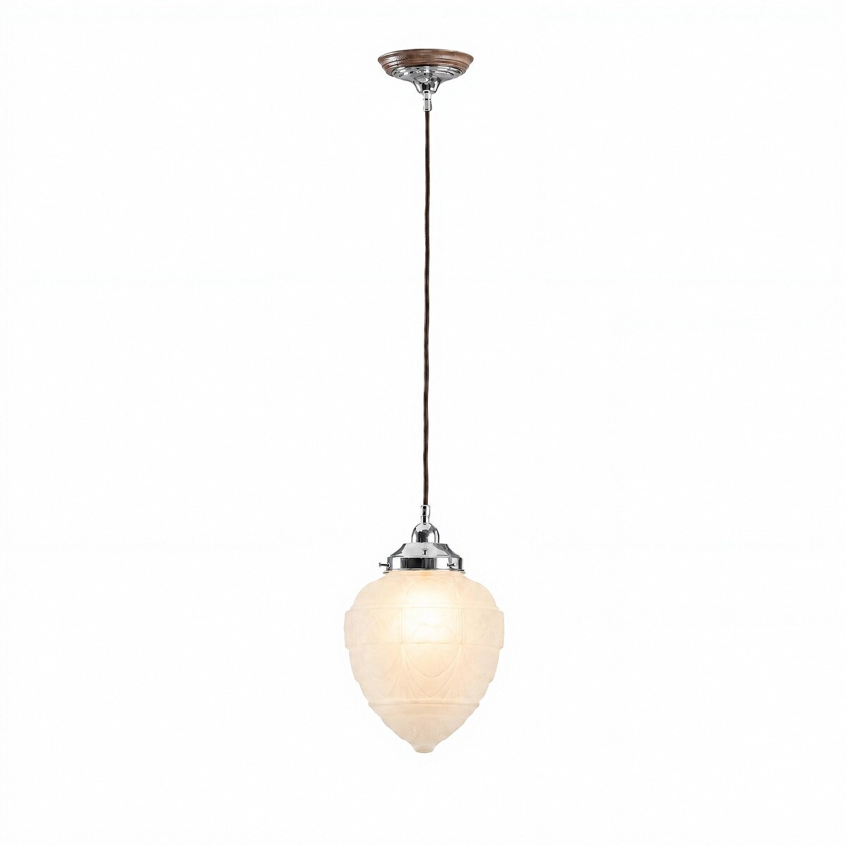 Asheville Pendant Light With Cloth Cord Chrome & Frost - 3090340