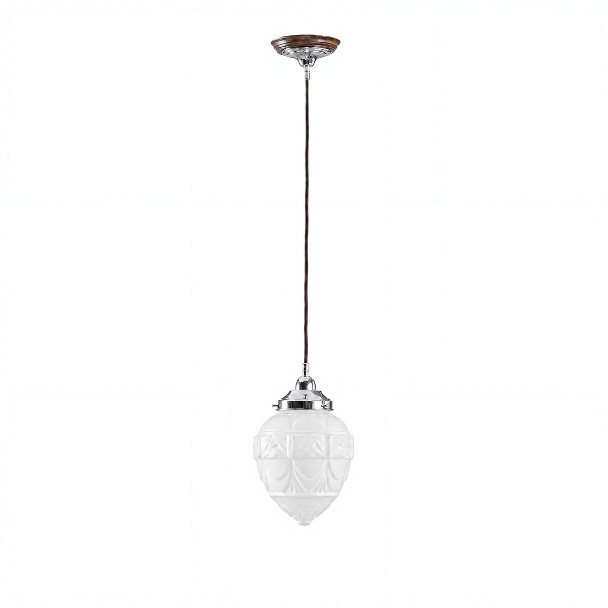 Asheville Pendant Light With Cloth Cord Chrome & Frost - 3090340