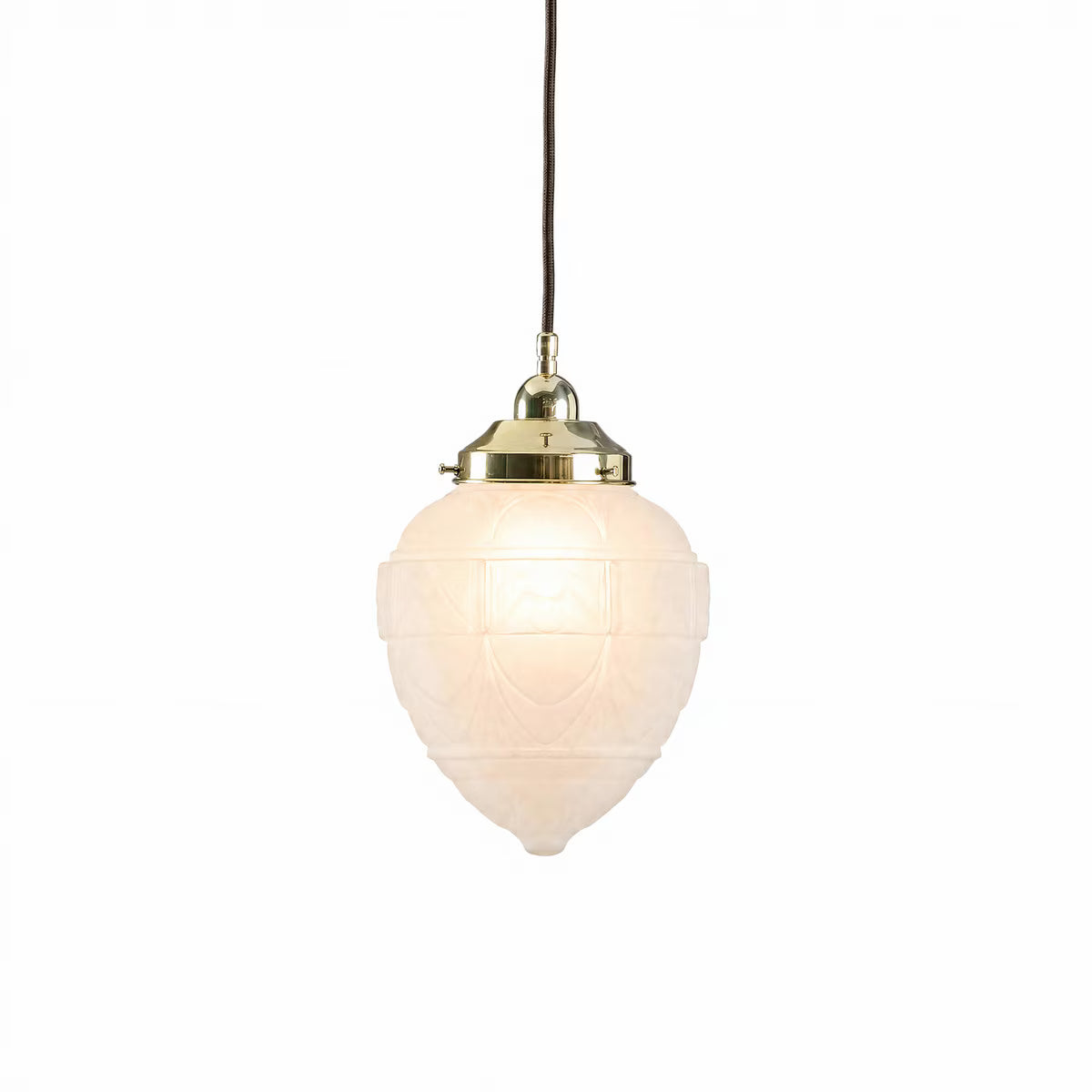 Asheville Pendant Light With Cloth Cord Polished Brass & Frost - 3090341