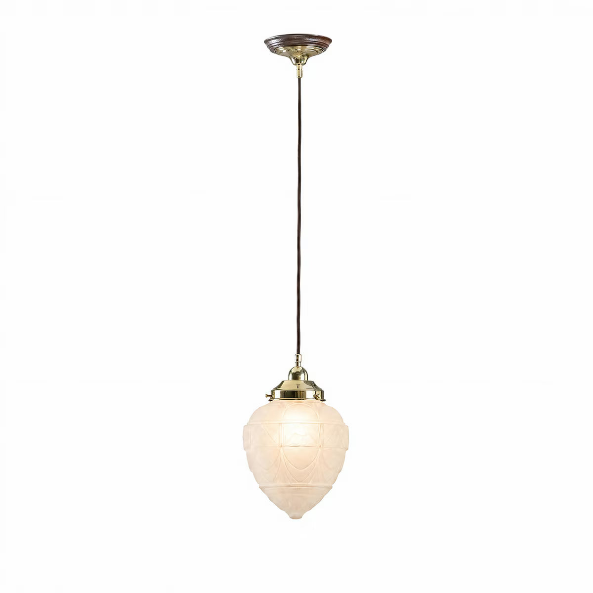 Asheville Pendant Light With Cloth Cord Polished Brass & Frost - 3090341