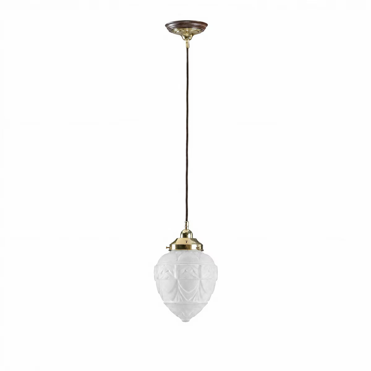 Asheville Pendant Light With Cloth Cord Polished Brass & Frost - 3090341