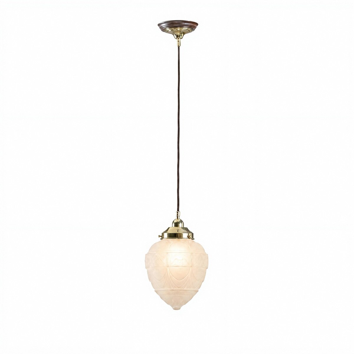 Asheville Pendant Light With Cloth Cord Polished Brass & Frost - 3090341