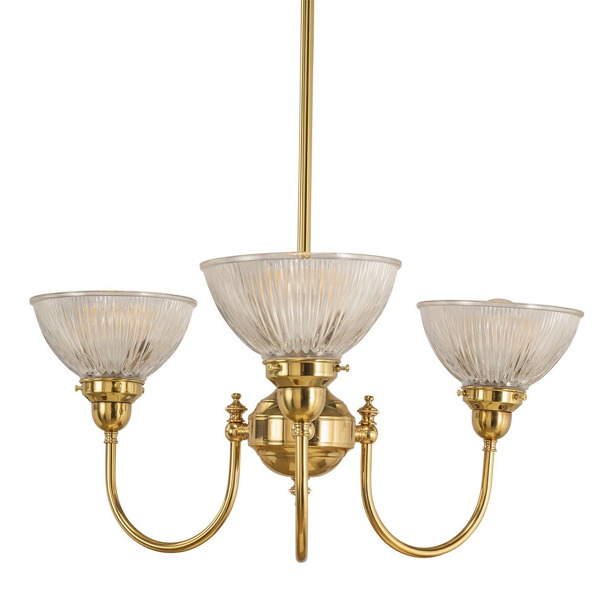 Luke 3 Light Pendant Light Arms Up Polished Brass & Clear - 3090346