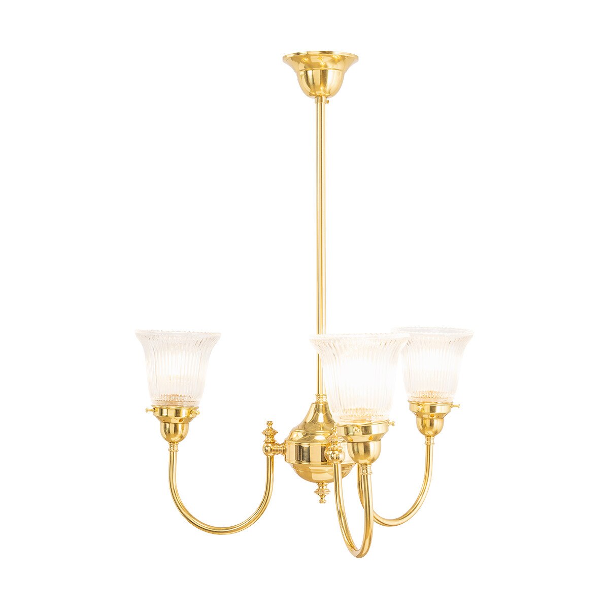 Luke 3 Light Pendant Light Arms Up with Zipper Shades Polished Brass & Clear - 3090348