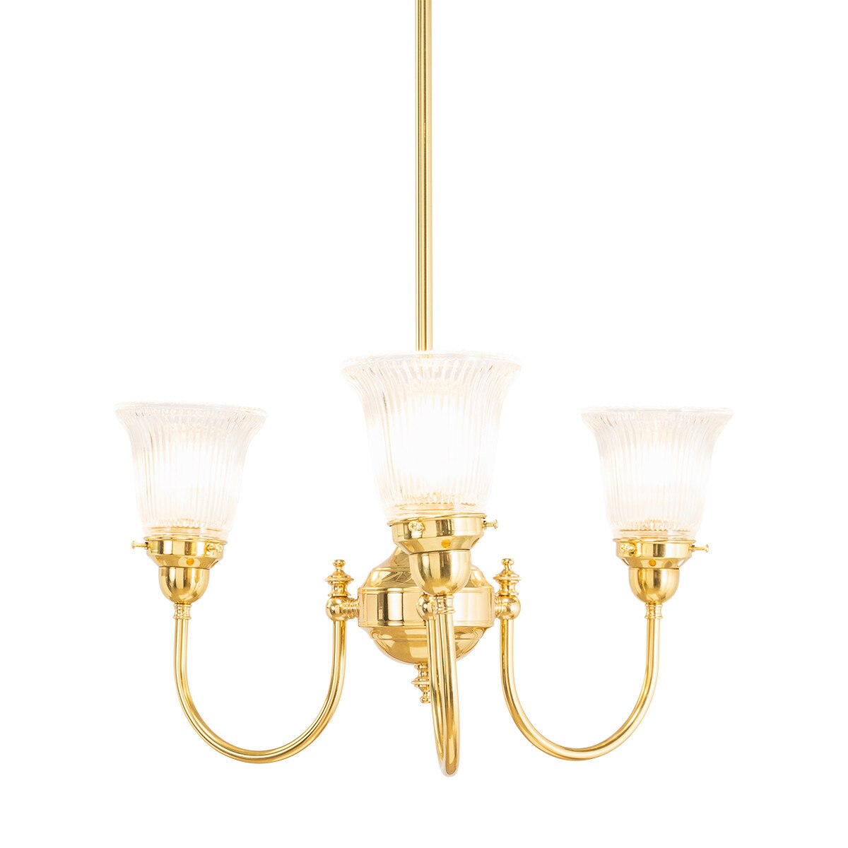 Luke 3 Light Pendant Light Arms Up with Zipper Shades Polished Brass & Clear - 3090348