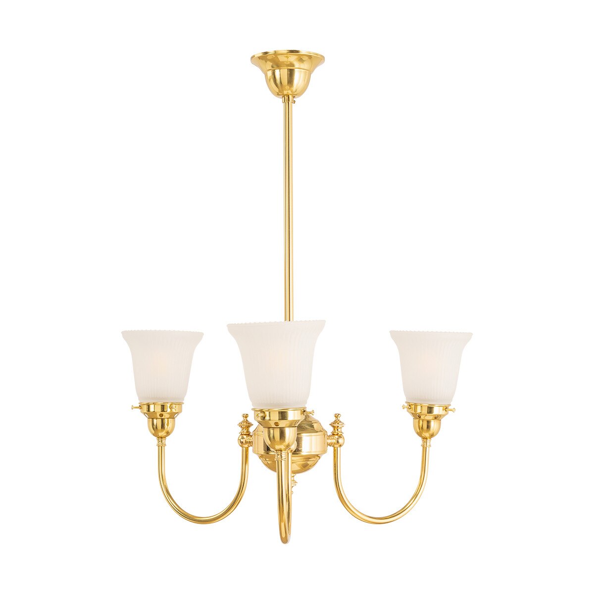 Luke 3 Light Pendant Light Arms Up with Zipper Shades Polished Brass & Frost - 3090349
