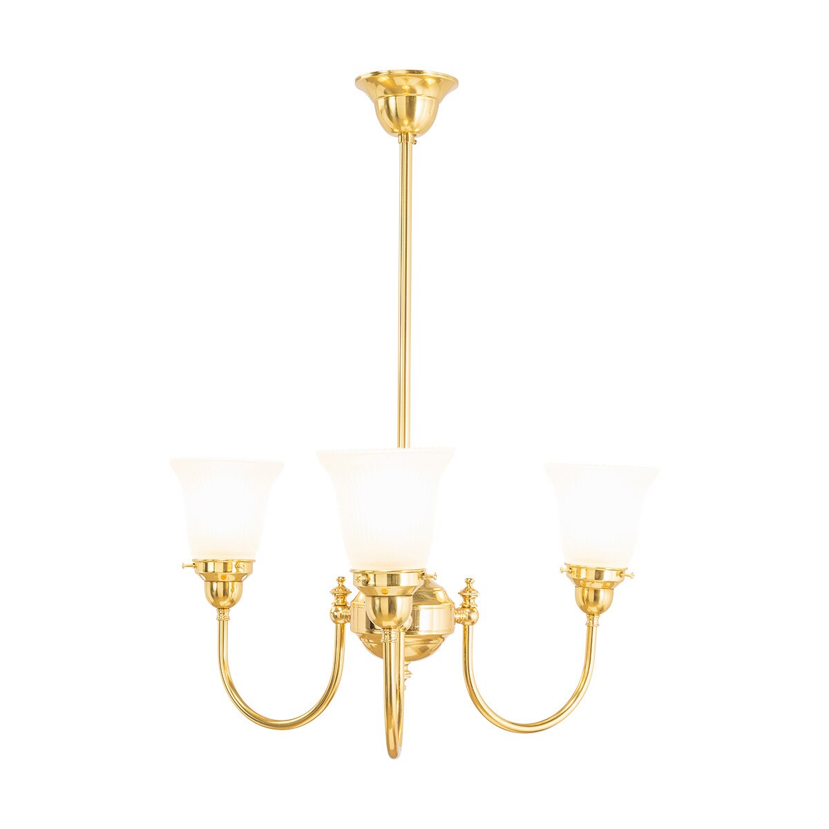 Luke 3 Light Pendant Light Arms Up with Zipper Shades Polished Brass & Frost - 3090349