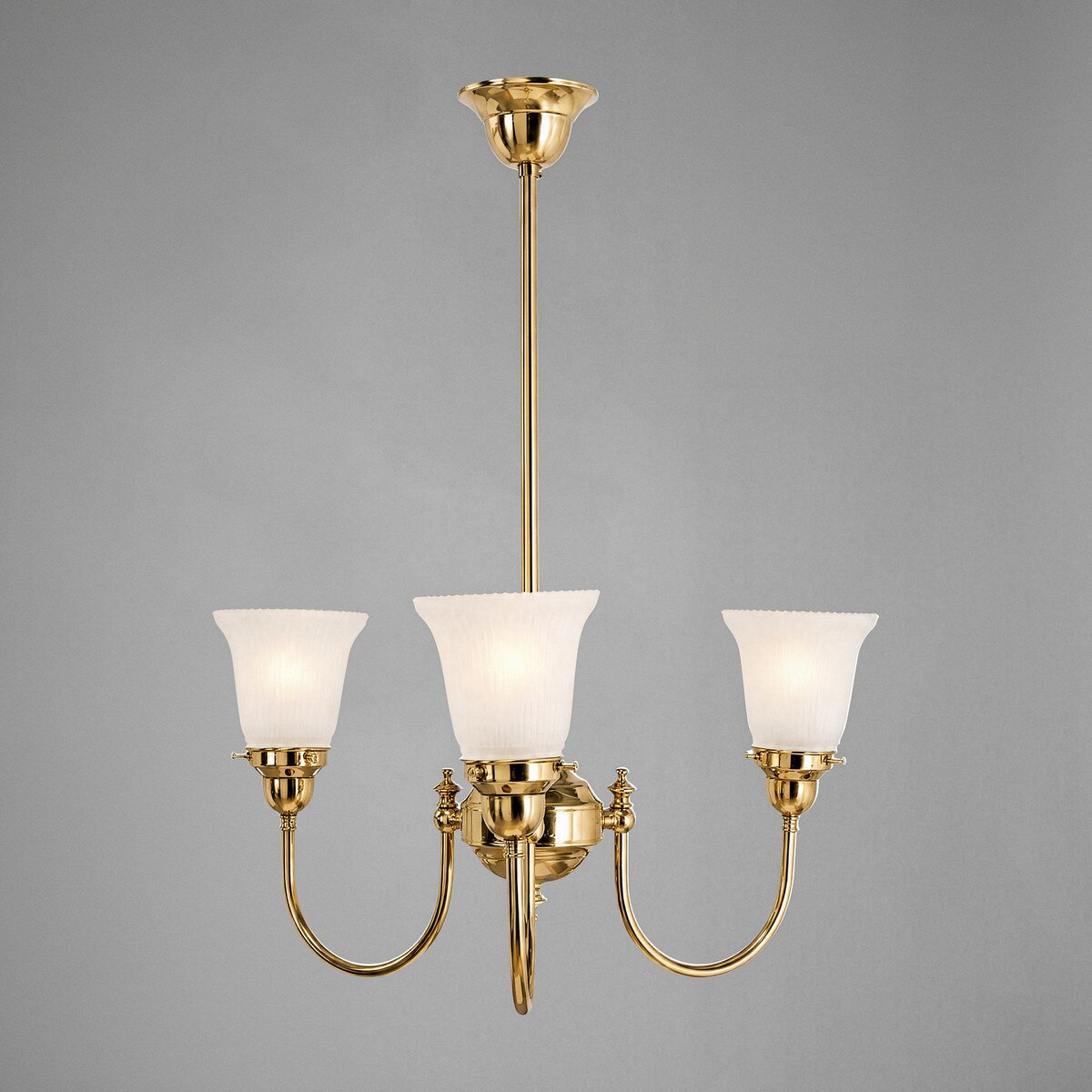 Luke 3 Light Pendant Light Arms Up with Zipper Shades Polished Brass & Frost - 3090349