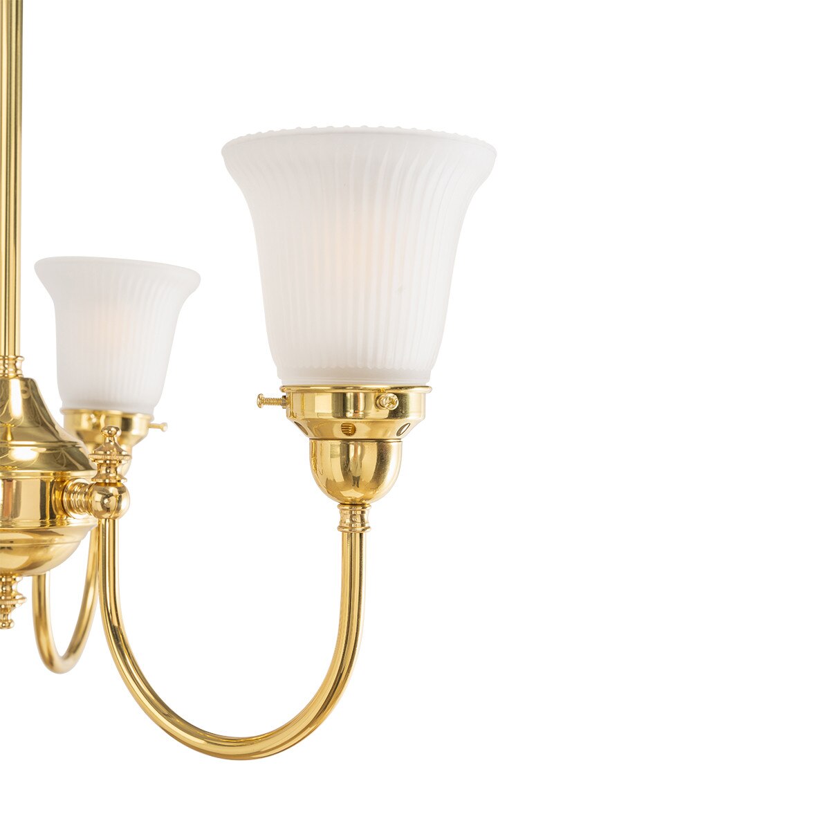 Luke 3 Light Pendant Light Arms Up with Zipper Shades Polished Brass & Frost - 3090349