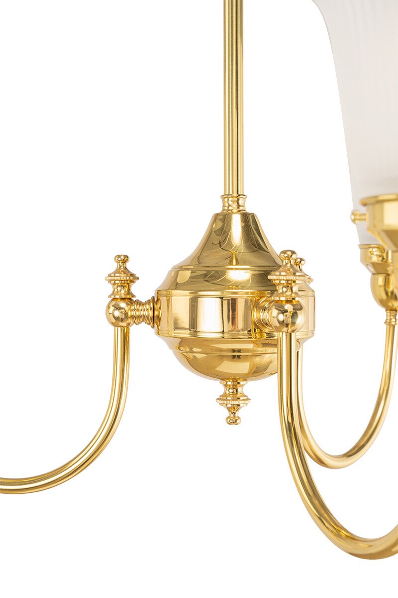 Luke 3 Light Pendant Light Arms Up with Zipper Shades Polished Brass & Frost - 3090349