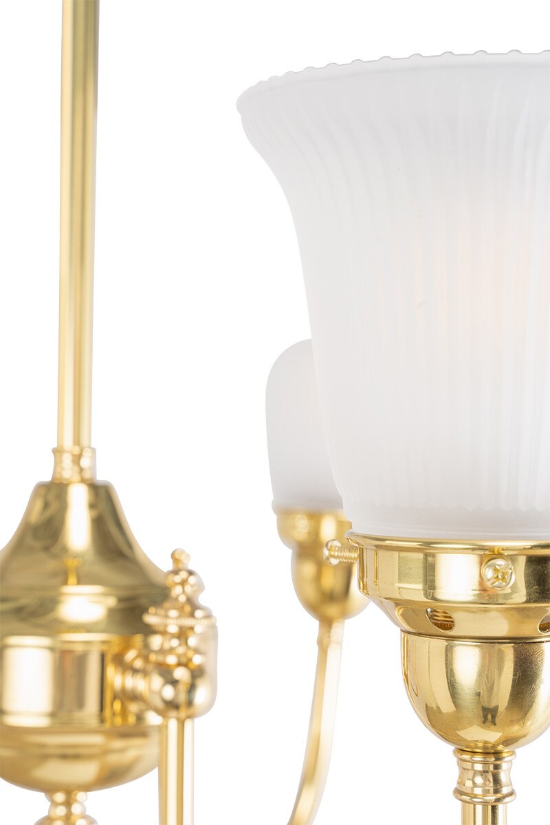 Luke 3 Light Pendant Light Arms Up with Zipper Shades Polished Brass & Frost - 3090349