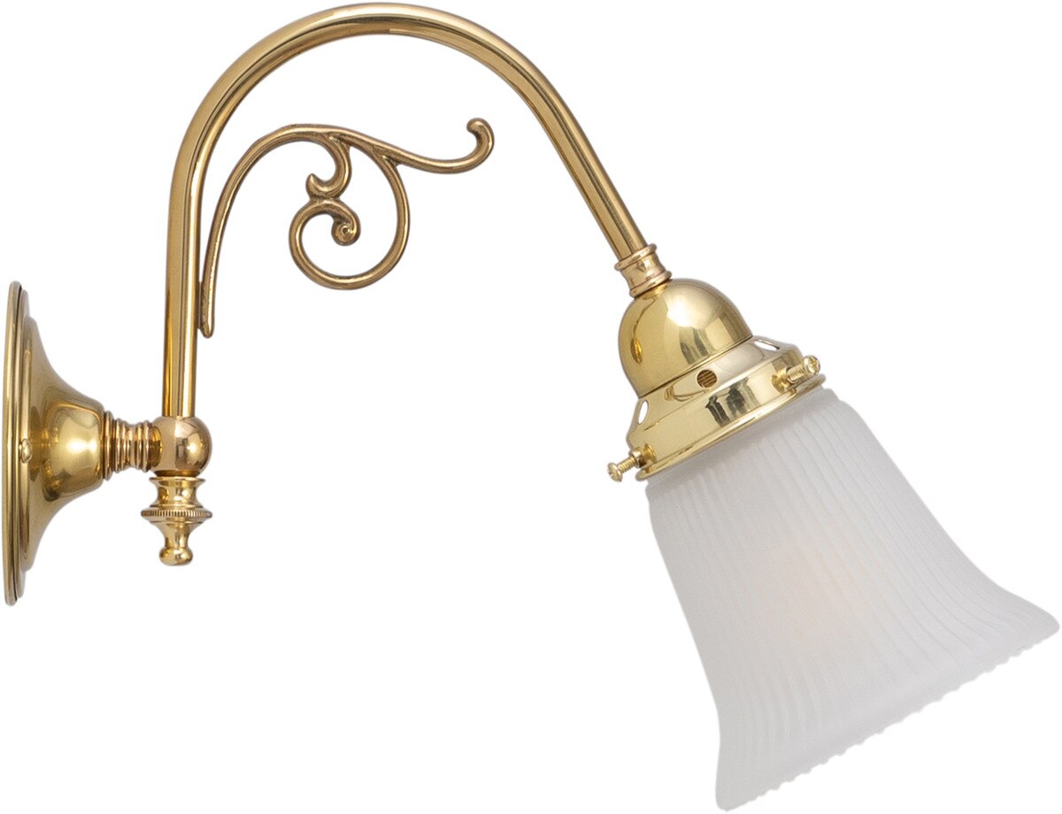 Victoriana Wall Light Bracket with Zipper Shade Polished Brass & Frost - 3090358