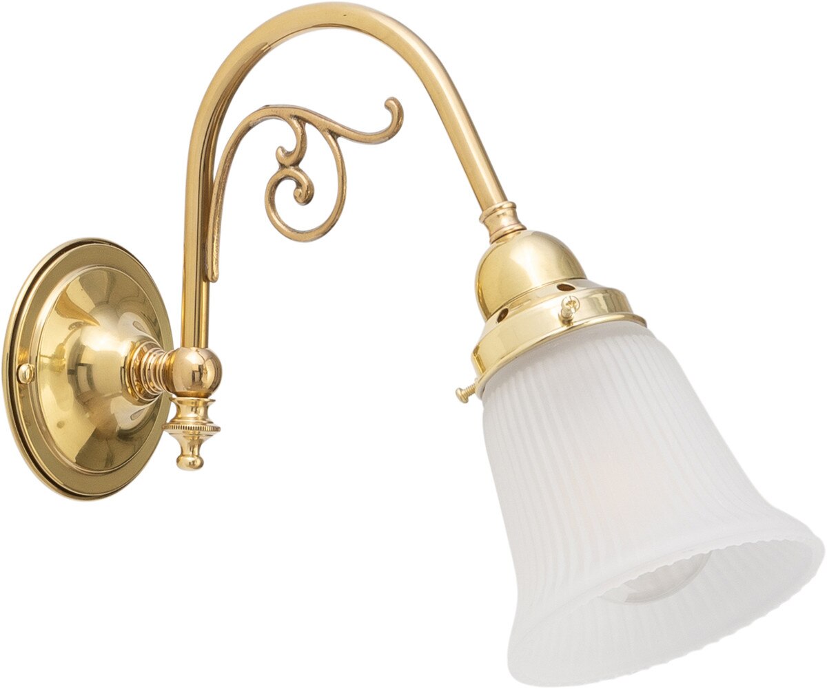 Victoriana Wall Light Bracket with Zipper Shade Polished Brass & Frost - 3090358
