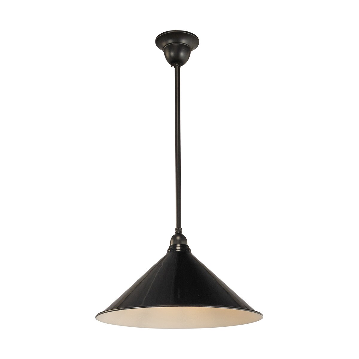 Edwardian 390mm Pendant Light on Rod Set 1/2" Patina & Black - 3090359