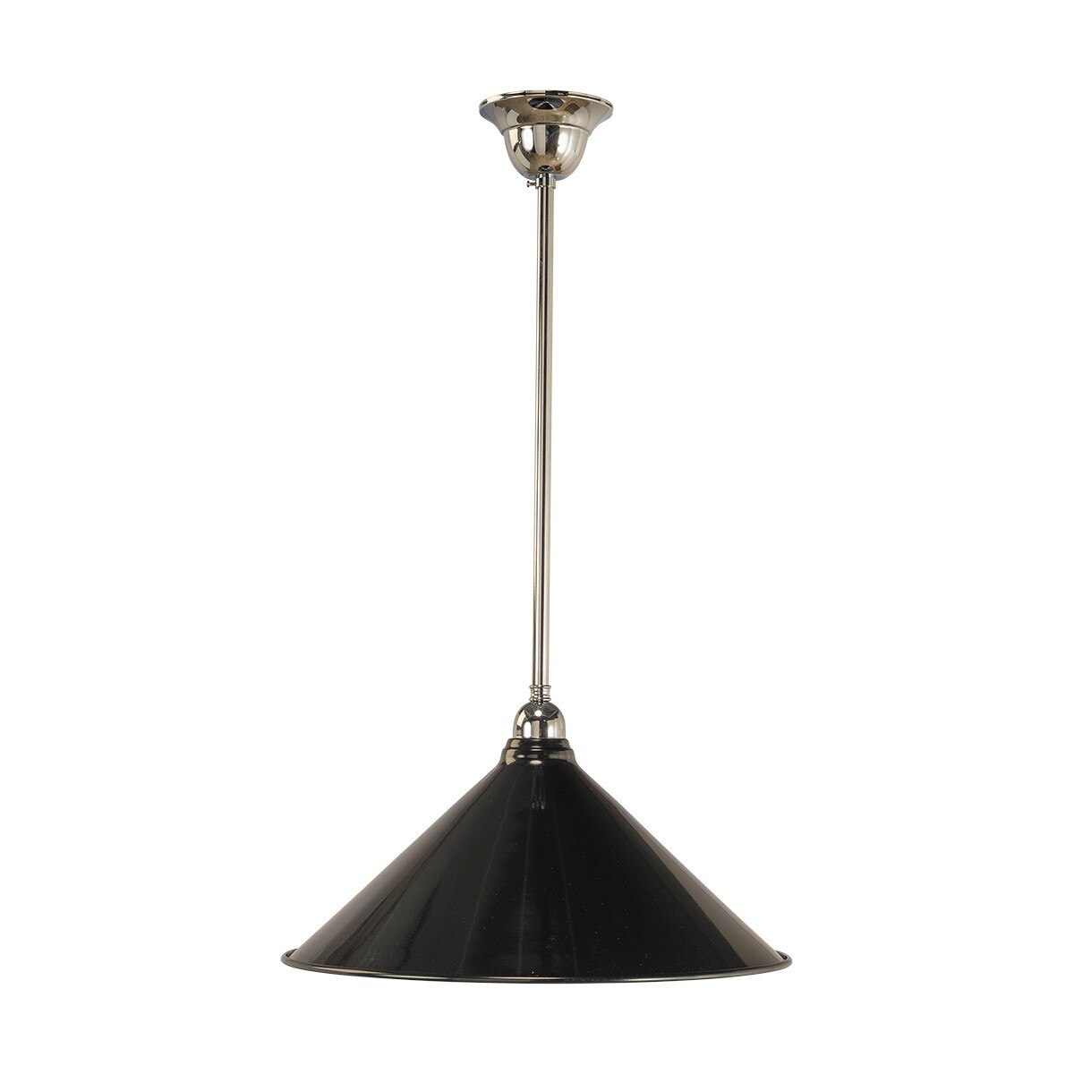 Edwardian 390mm Pendant Light on Rod Set 1/2" Chrome & Black - 3090363