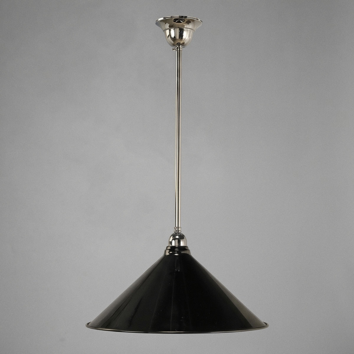Edwardian 390mm Pendant Light on Rod Set 1/2" Chrome & Black - 3090363