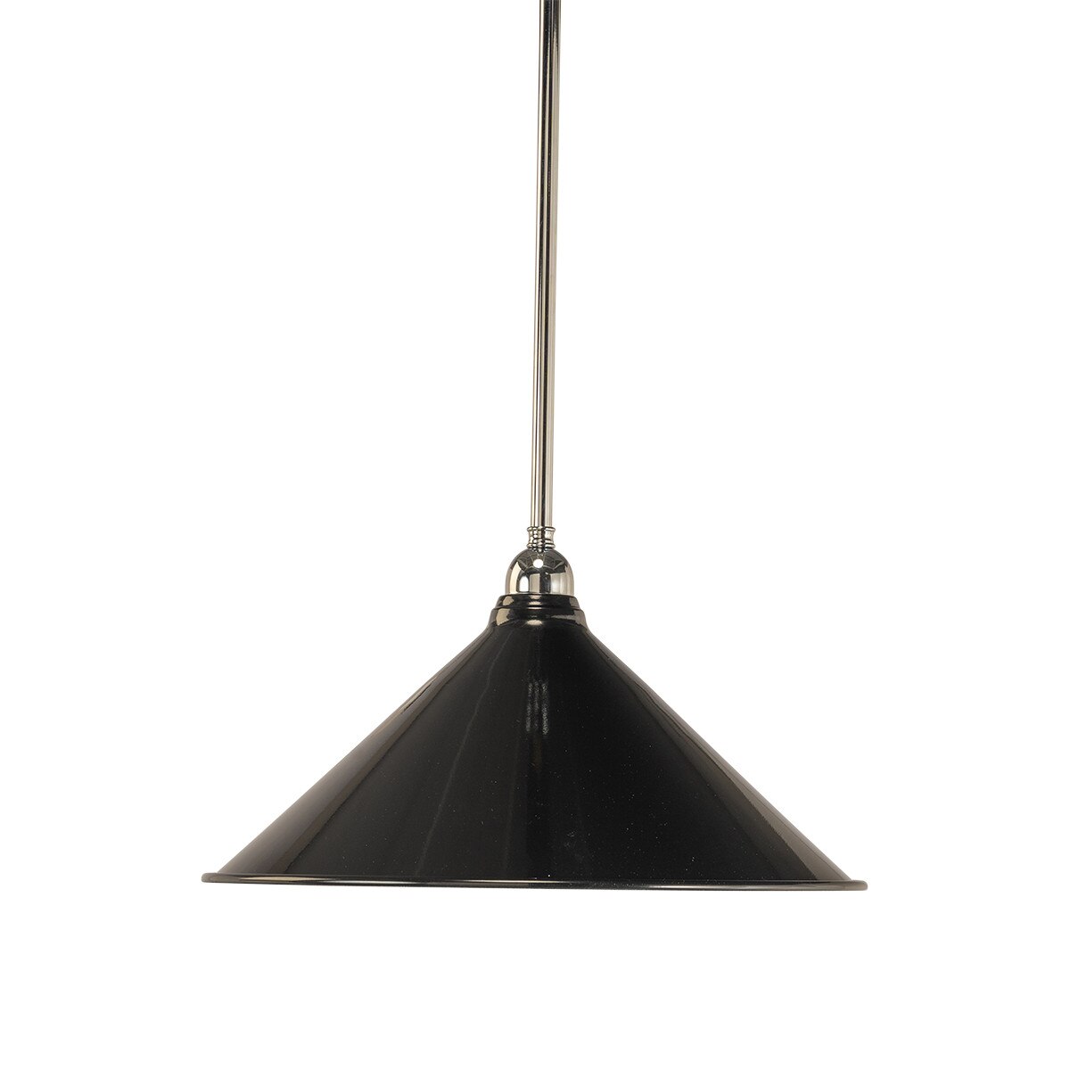 Edwardian 390mm Pendant Light on Rod Set 1/2" Chrome & Black - 3090363