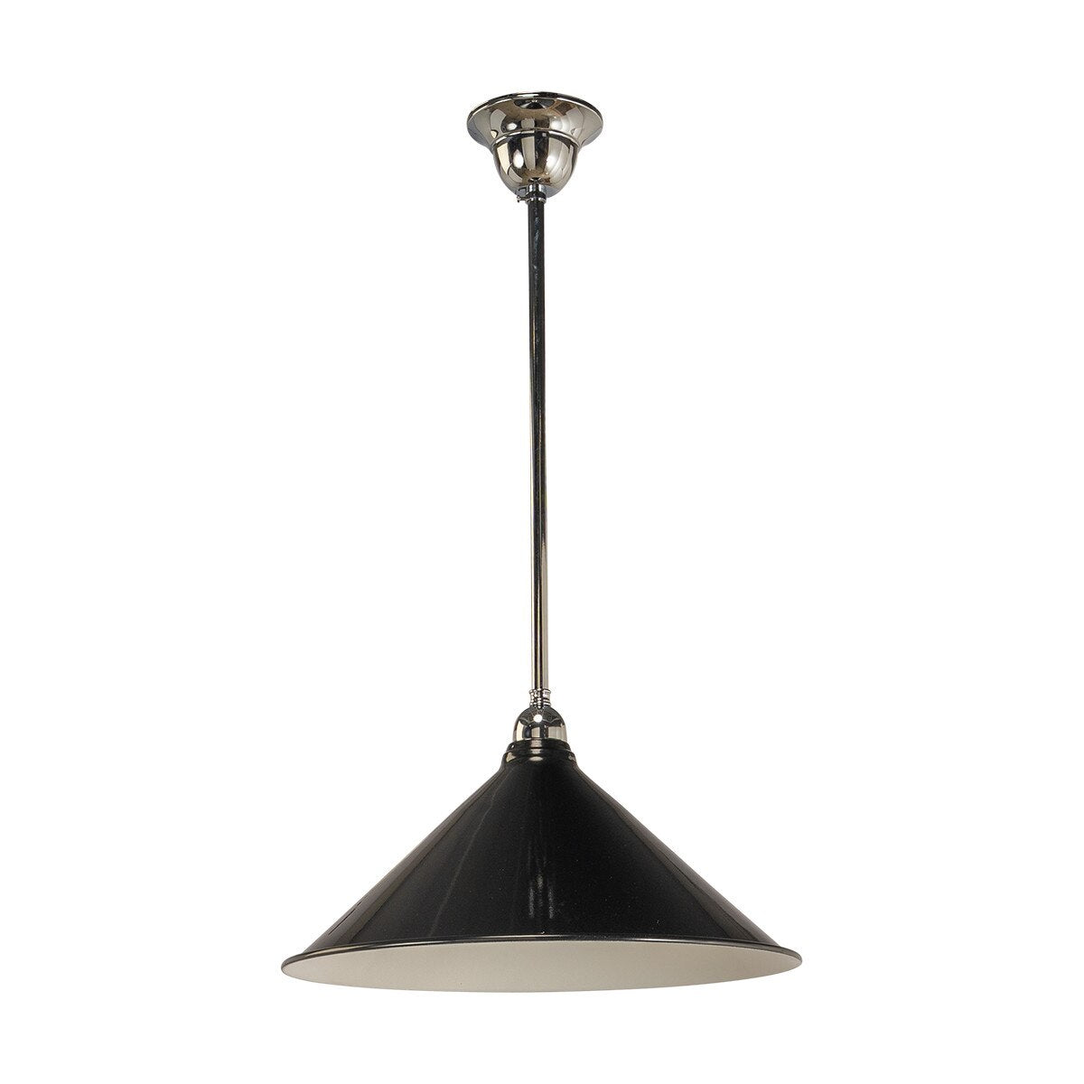 Edwardian 390mm Pendant Light on Rod Set 1/2" Chrome & Black - 3090363