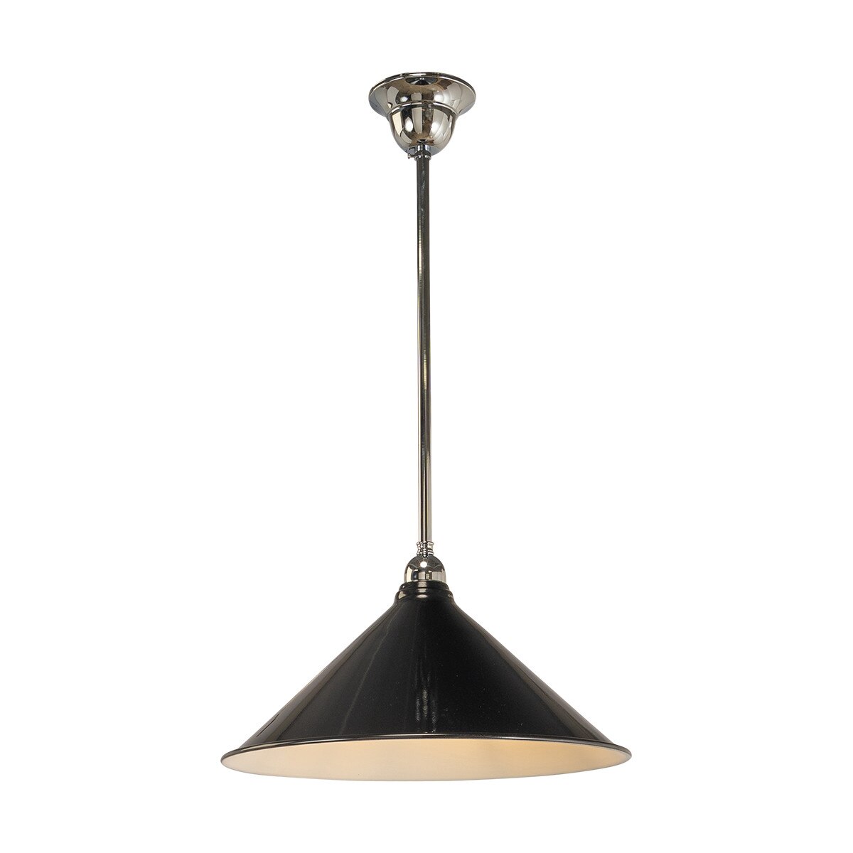 Edwardian 390mm Pendant Light on Rod Set 1/2" Chrome & Black - 3090363