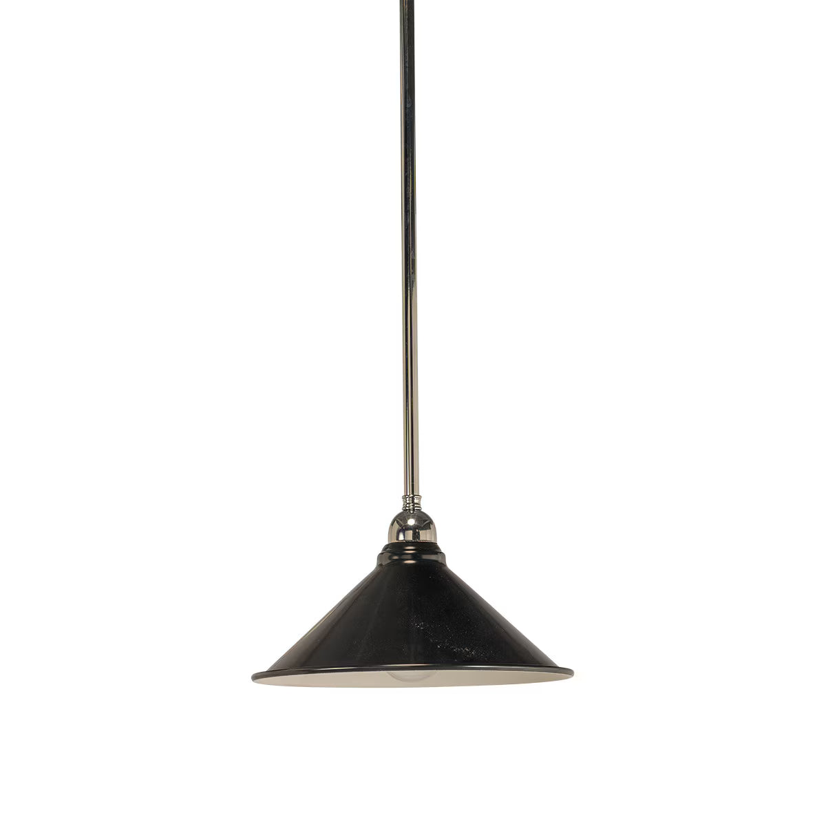 Edwardian 250mm Pendant Light on Rod Set 1/2" Chrome & Black - 3090364