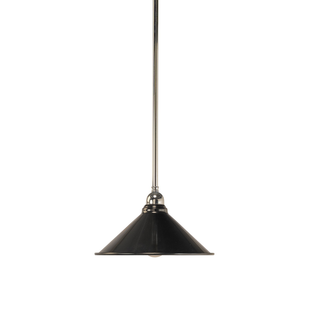 Edwardian 390mm Pendant Light on Cloth Cord Chrome & Black - 3090365