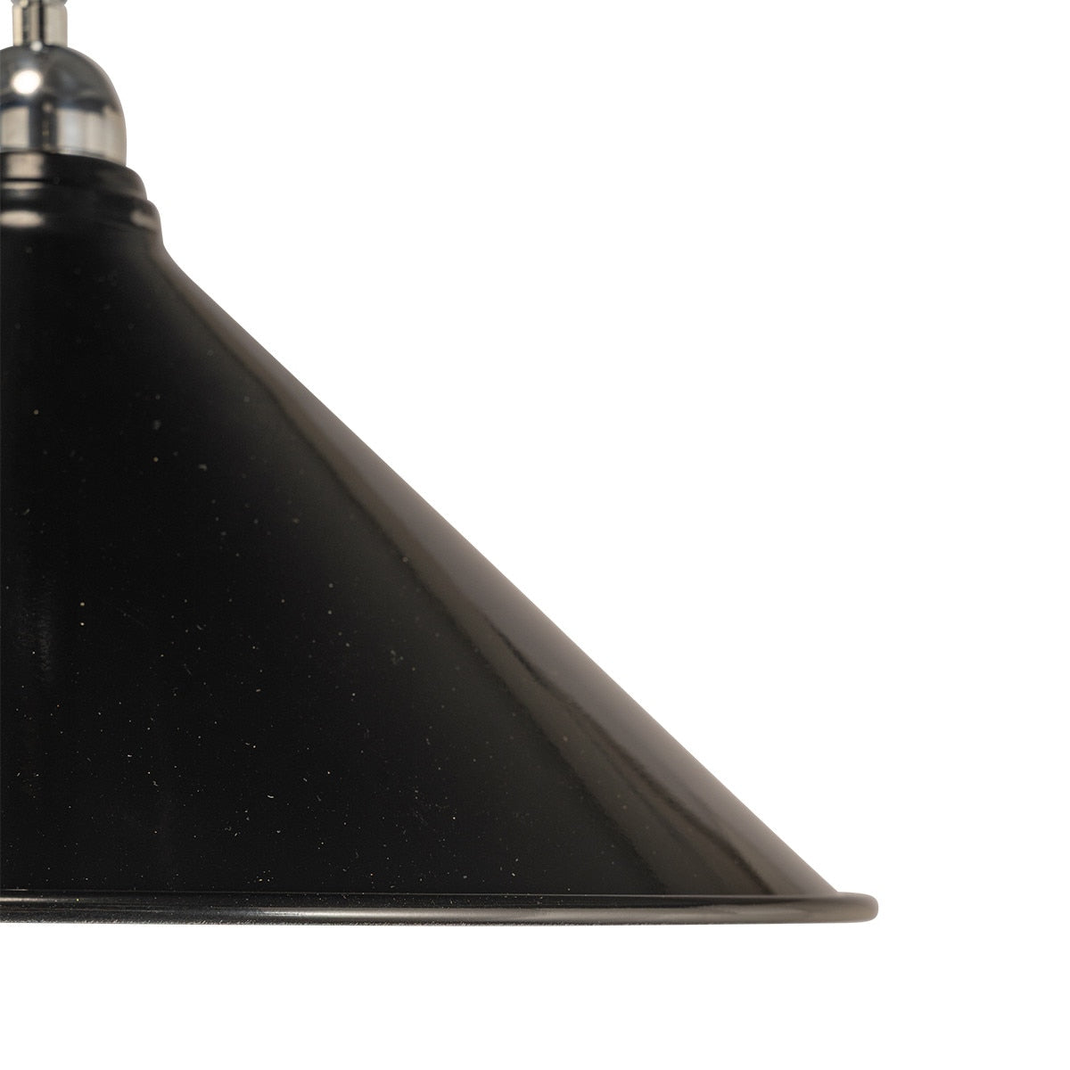 Edwardian 390mm Pendant Light on Cloth Cord Chrome & Black - 3090365